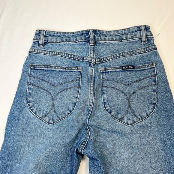 Rollas Original High Rise Straight Leg Jeans Brad Blue Light Wash 27 - Picture 10 of 11
